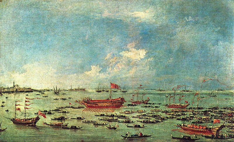 Francesco Guardi Der Bucintoro vor San Nicolo di Lido oil painting picture